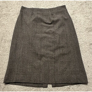 CAbi Skirt Womens Sz 4 Brown Glen Plaid Lined Straight‎ Pencil Skirt Work Casual